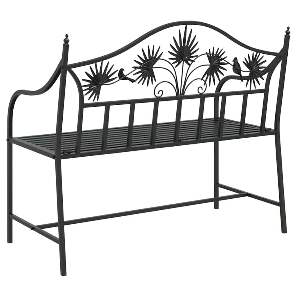 Garden Bench Black 104 x 54 x 93cm Steel